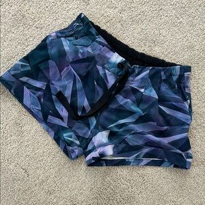 lululemon athletica Abstract Blue and Purple Shorts